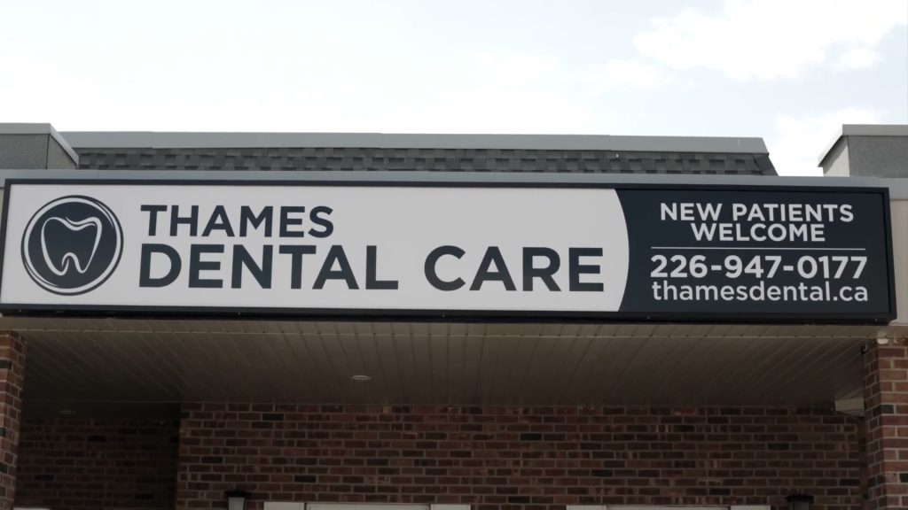 Thames Dental Care sign on the Dorchester Road storefront